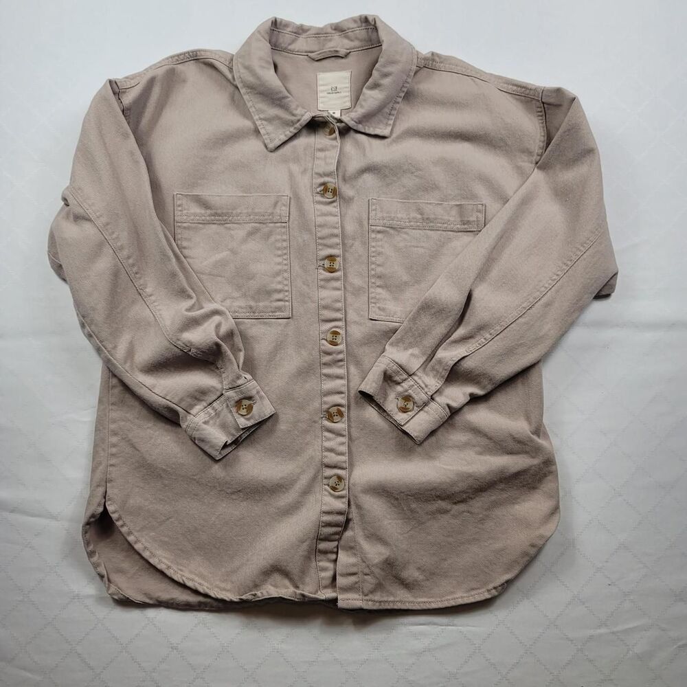 Thread & Supply Fletcher Jacket Shirt Shacket Beige Women's M Utility Cabincore